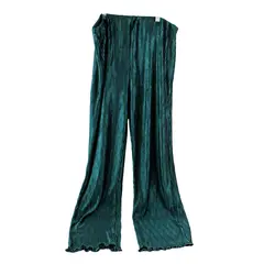 Truself Women's Teal Green Stretch Pants Lettuce Hem PXL