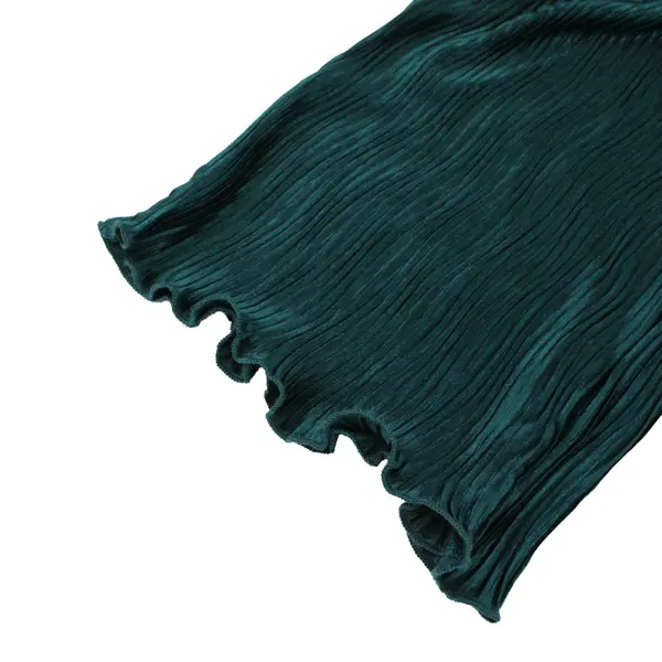 Truself Women's Teal Green Stretch Pants Lettuce Hem PXL