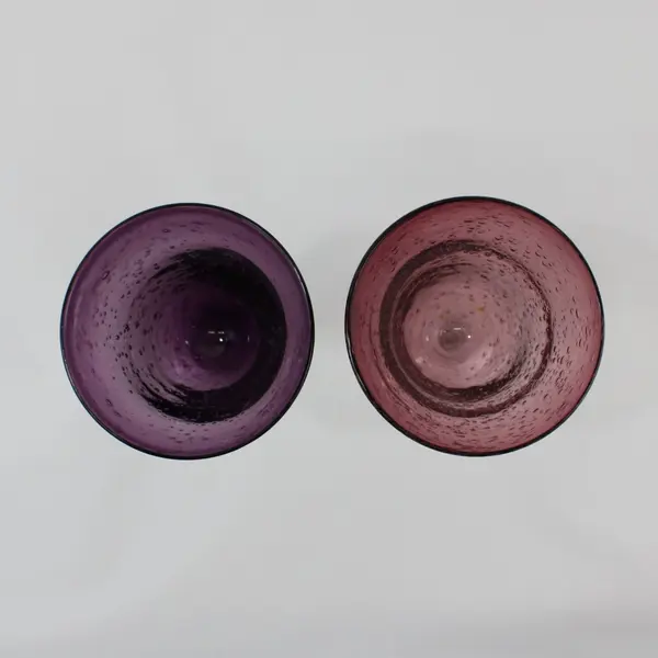Lot Of 2 Artland Iris Plum Pattern Glass Water Goblet 8.5" Tall