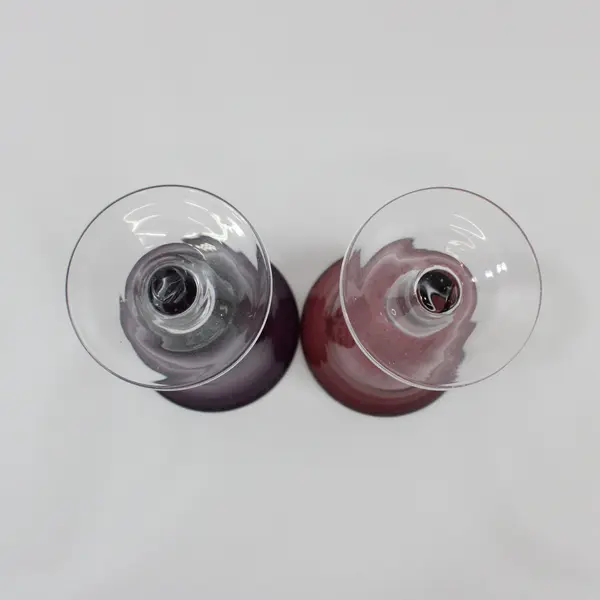 Lot Of 2 Artland Iris Plum Pattern Glass Water Goblet 8.5" Tall
