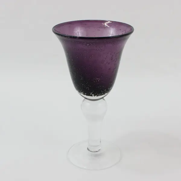Lot Of 2 Artland Iris Plum Pattern Glass Water Goblet 8.5" Tall