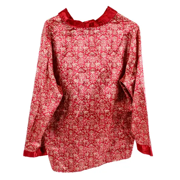 Private Luxuries Floral Chinoiserie Red Button-Up Shirt Women's Large