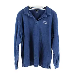 Lands' End L'Attitude Changer Women's Blue Long Sleeve Polo L 14-16
