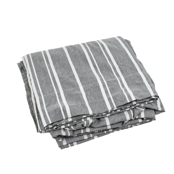 CGK Linens 5 Pc King Sheet Set Grey White Stripe 2 Sheets 3 Pillow Shams