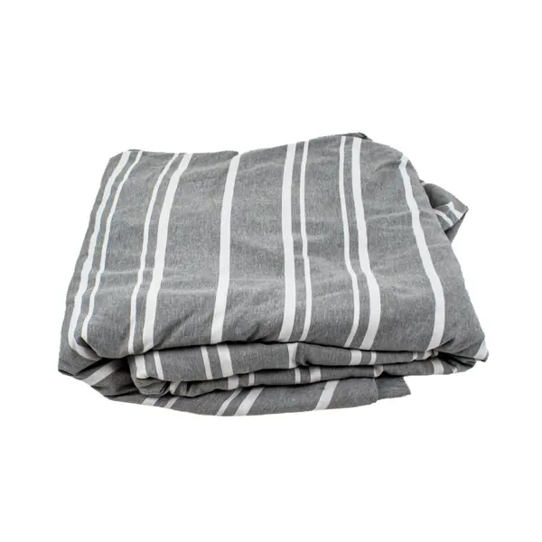 CGK Linens 5 Pc King Sheet Set Grey White Stripe 2 Sheets 3 Pillow Shams