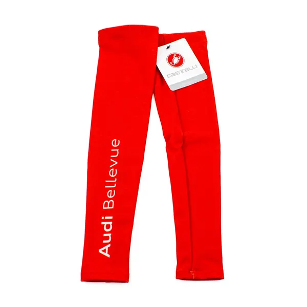 Castelli Thermoflex TP0053-2 Men's Red Audi Bellevue Arm Warmers S NWT
