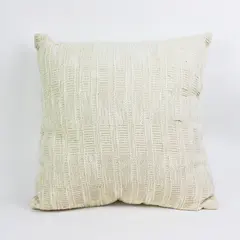Nash & Nichol Woven Slub Cream Pillow Gold Thread Accents 18.5''x18.5''