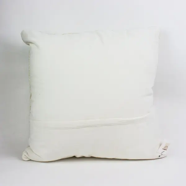 Nash & Nichol Woven Slub Cream Pillow Gold Thread Accents 18.5''x18.5''