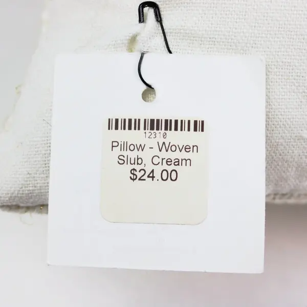 Nash & Nichol Woven Slub Cream Pillow Gold Thread Accents 18.5''x18.5''