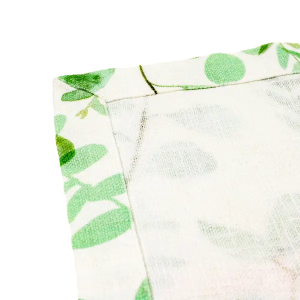 World Market Table Runner White Green Leaf Print 16 x 90 Inches 100% Cotton