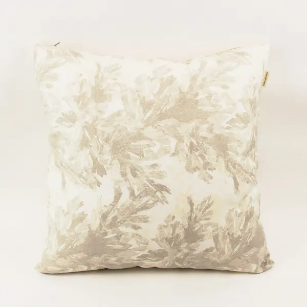Nash & Nichol Beige Leaf Print Decorative Throw Pillow 18x18