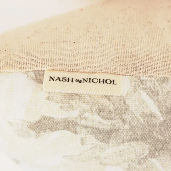 Nash & Nichol Beige Leaf Print Decorative Throw Pillow 18x18