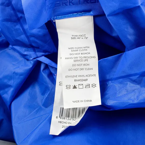 Ozark Trail Adult Blue Rain Poncho PVC-Free One Size 45x72"