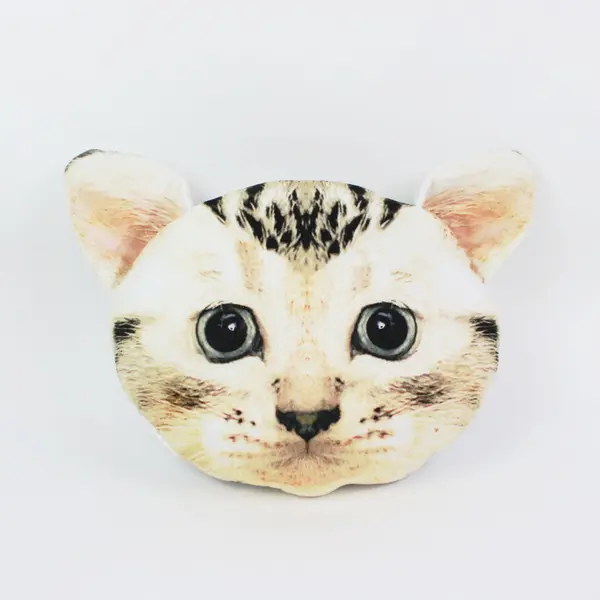 Realistic Cat Face Plush Pillow Cushion Stuffed Animal 12.25 x 9.25