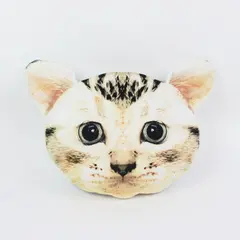 Realistic Cat Face Plush Pillow Cushion Stuffed Animal 12.25 x 9.25
