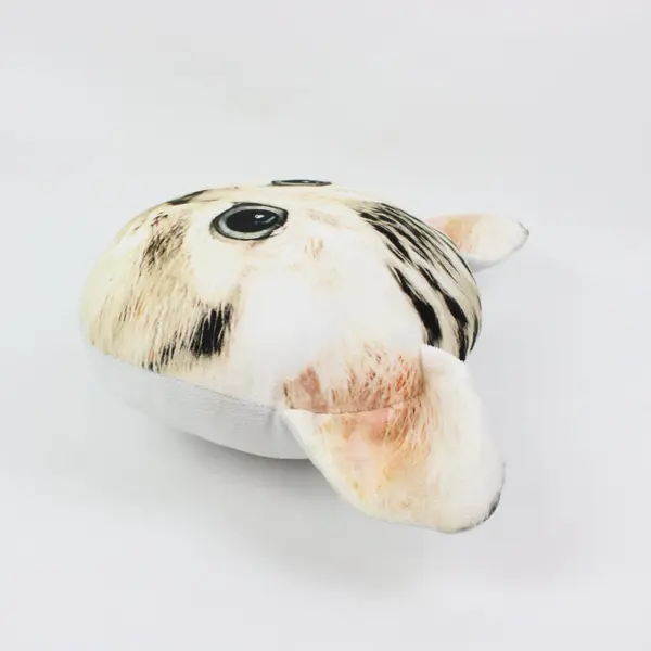 Realistic Cat Face Plush Pillow Cushion Stuffed Animal 12.25 x 9.25