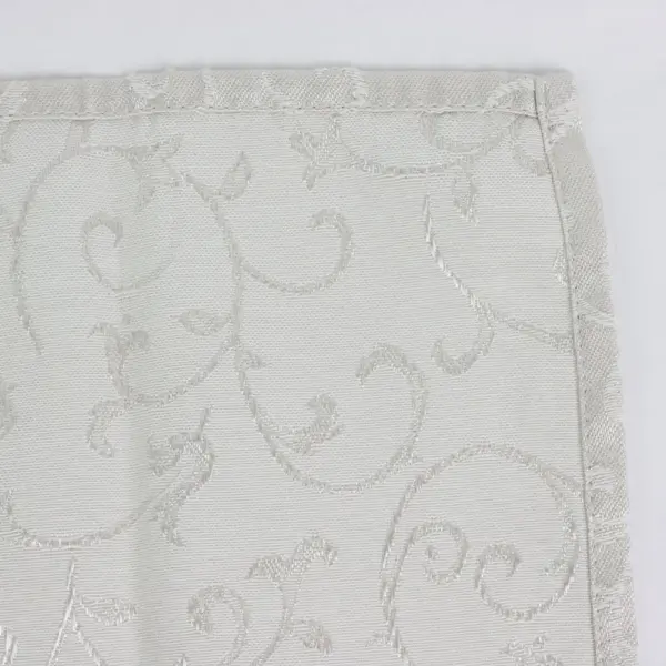 Set of 7 Ivory Linen Jacquard Floral Scroll Napkins