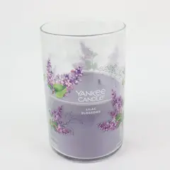 Yankee Candle Lilac Blossoms Used Glass Tumbler Vessel Wax Remnants