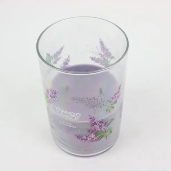Yankee Candle Lilac Blossoms Used Glass Tumbler Vessel Wax Remnants