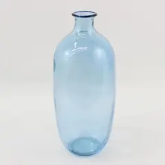 12 in Blue Glass Jug-Style Vase Decorative Pressed Glass
