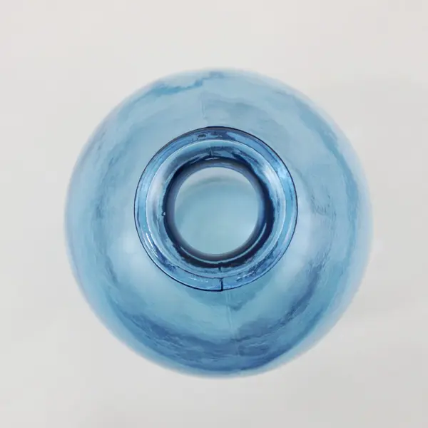 12 in Blue Glass Jug-Style Vase Decorative Pressed Glass
