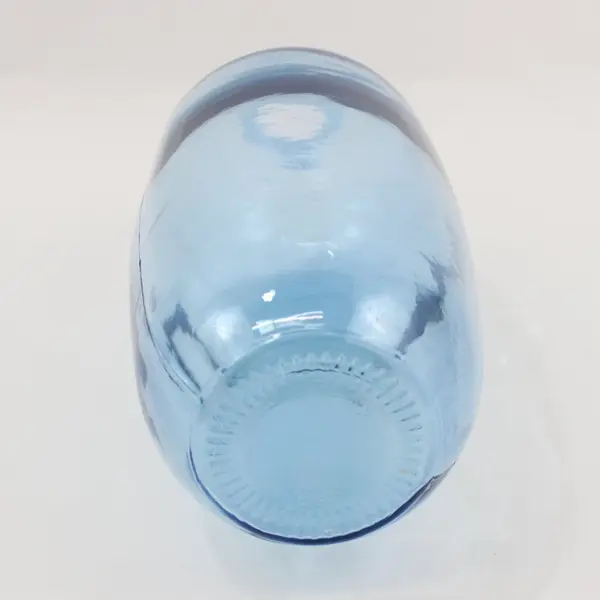12 in Blue Glass Jug-Style Vase Decorative Pressed Glass