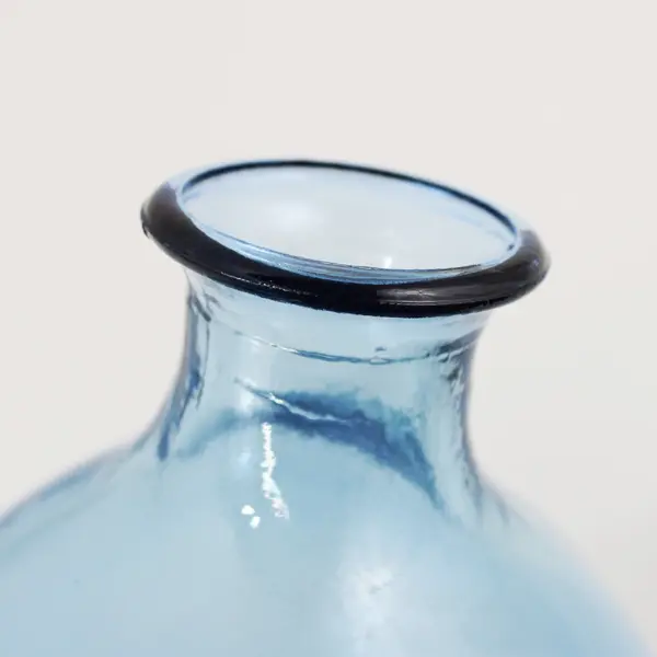 12 in Blue Glass Jug-Style Vase Decorative Pressed Glass