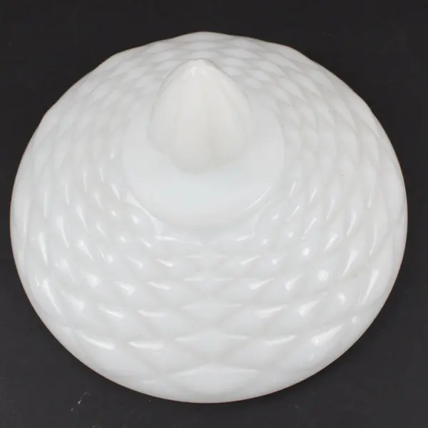 Vintage Milk Glass Covered Pedestal Candy Dish Textured Fitted Lid