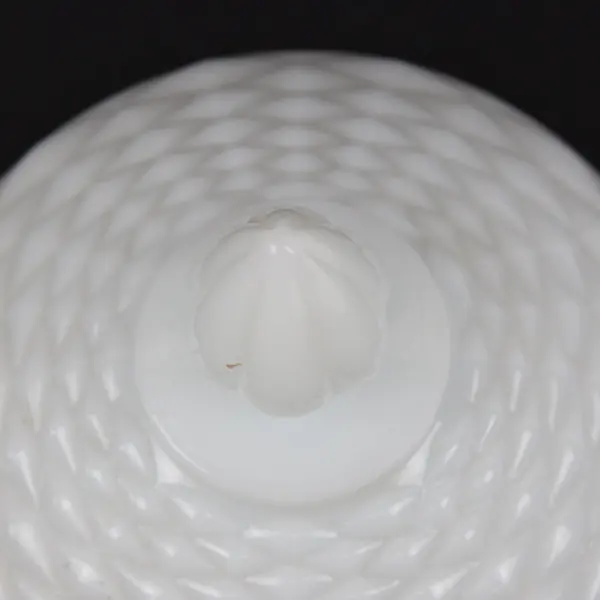 Vintage Milk Glass Covered Pedestal Candy Dish Textured Fitted Lid