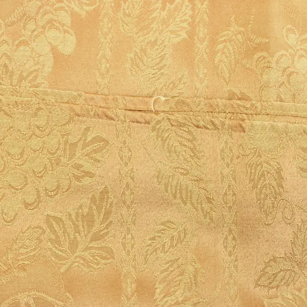 Vintage Yellow Gold Tablecloth Pear Grape Pattern 58.5 x 57 in