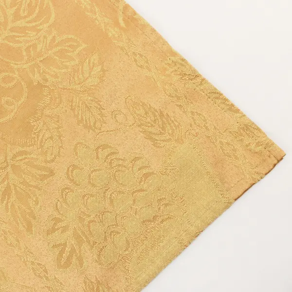 Vintage Yellow Gold Tablecloth Pear Grape Pattern 58.5 x 57 in
