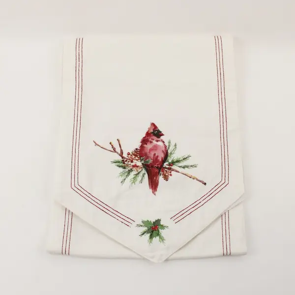 Robert Stanley Red Cardinal Christmas Table Runner 14 x 72 Holiday Decor