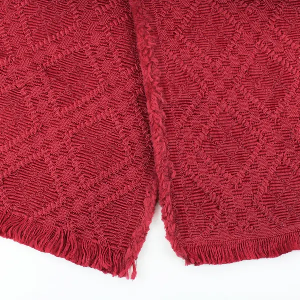 Red Woven Table Runner 72 x 13 in Decorative Fringe Dining Decor