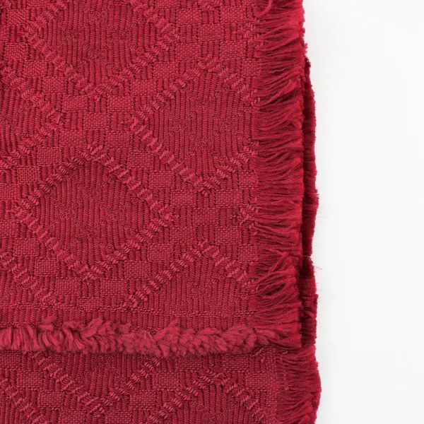 Red Woven Table Runner 72 x 13 in Decorative Fringe Dining Decor