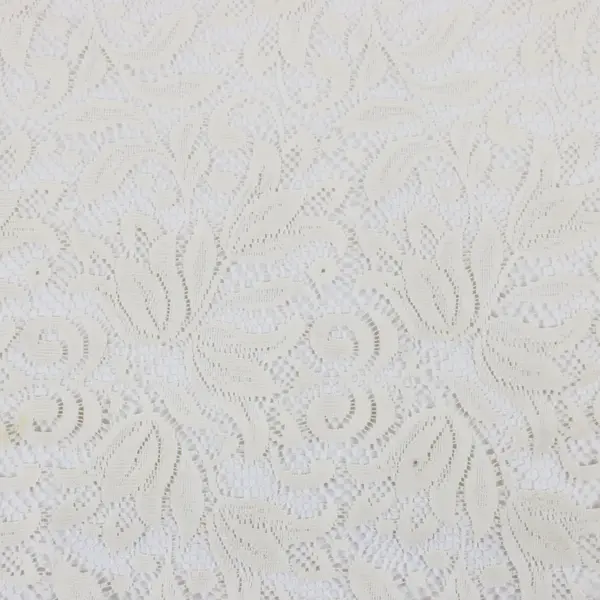 Beige Floral Eyelet Lace Tablecloth 43 x 40 Inch