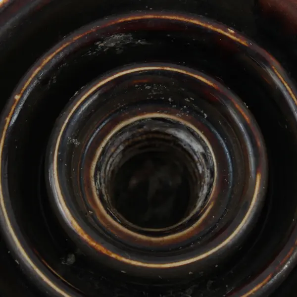 Brown Glazed Ceramic Electrical Insulator Rounded Top Terminals