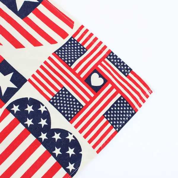 Fabric Traditions US Flag Heart Patriotic Tablecloth 44 x 41.5 in
