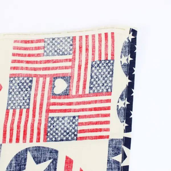 Fabric Traditions US Flag Heart Patriotic Tablecloth 44 x 41.5 in