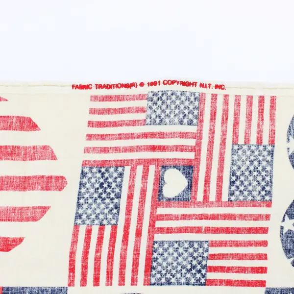 Fabric Traditions US Flag Heart Patriotic Tablecloth 44 x 41.5 in