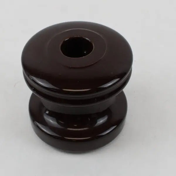 Brown Glazed Ceramic Utility Insulator Collectible