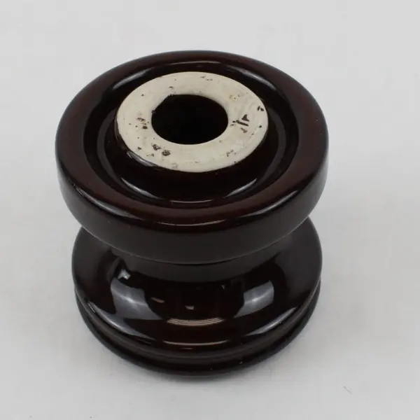 Brown Glazed Ceramic Utility Insulator Collectible