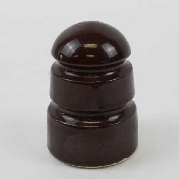 Brown Glazed Porcelain/Ceramic  Electrical Insulator 
