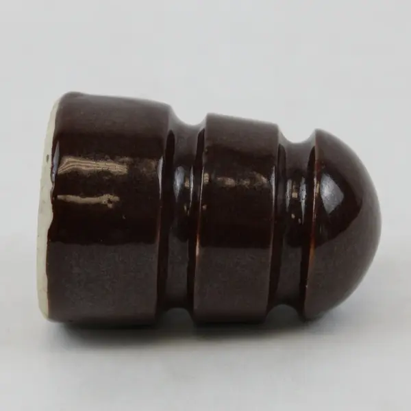 Brown Glazed Porcelain/Ceramic  Electrical Insulator 
