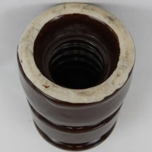Brown Glazed Porcelain/Ceramic  Electrical Insulator 