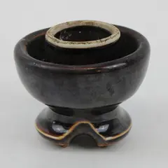 Brown Glazed Ribbed Electrical Power Line Insulator