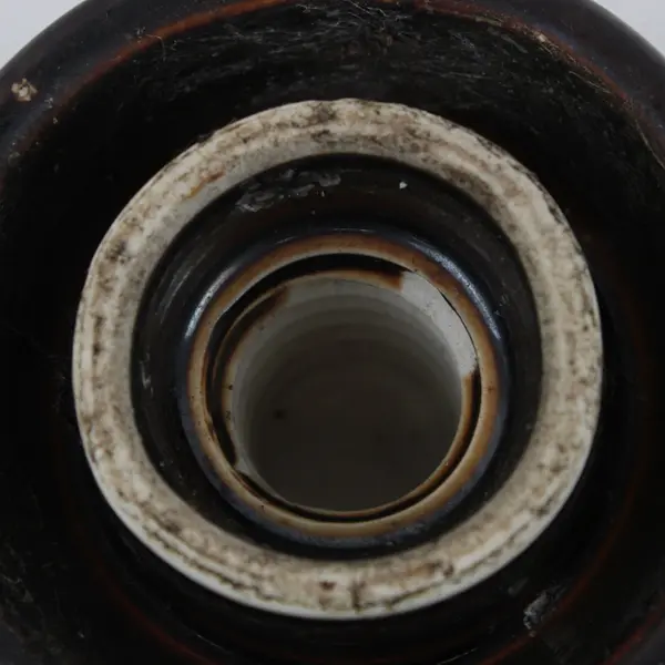 Brown Glazed Ribbed Electrical Power Line Insulator