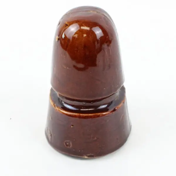 Brown Glazed Porcelain/Ceramic Electrical Insulator Rounded Top
