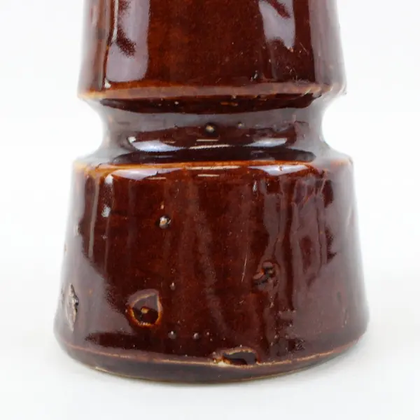 Brown Glazed Porcelain/Ceramic Electrical Insulator Rounded Top