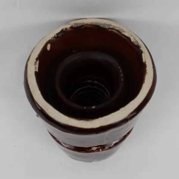 Brown Glazed Porcelain/Ceramic Electrical Insulator Rounded Top