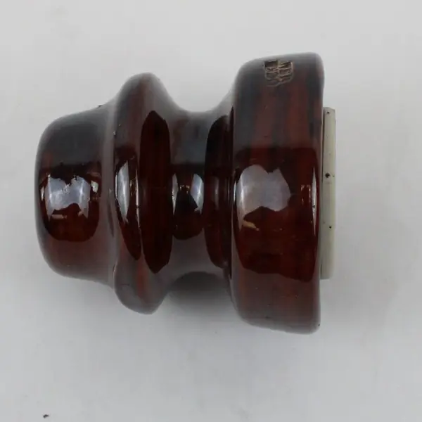 Brown Porcelain/Ceramic Insulator Utility Pole Collectible Industrial Decor